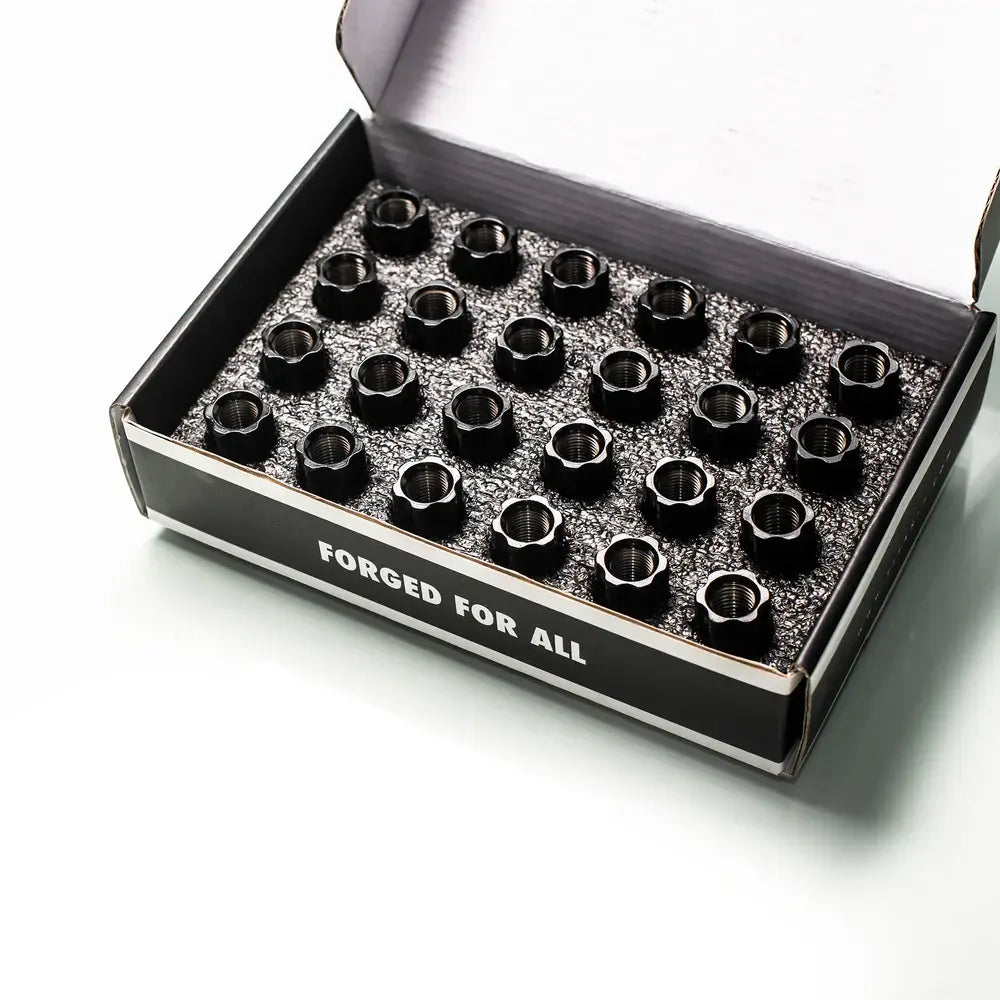 Titan 7 O.W.L. Steel Race Nuts 35mm Length in Machine Black