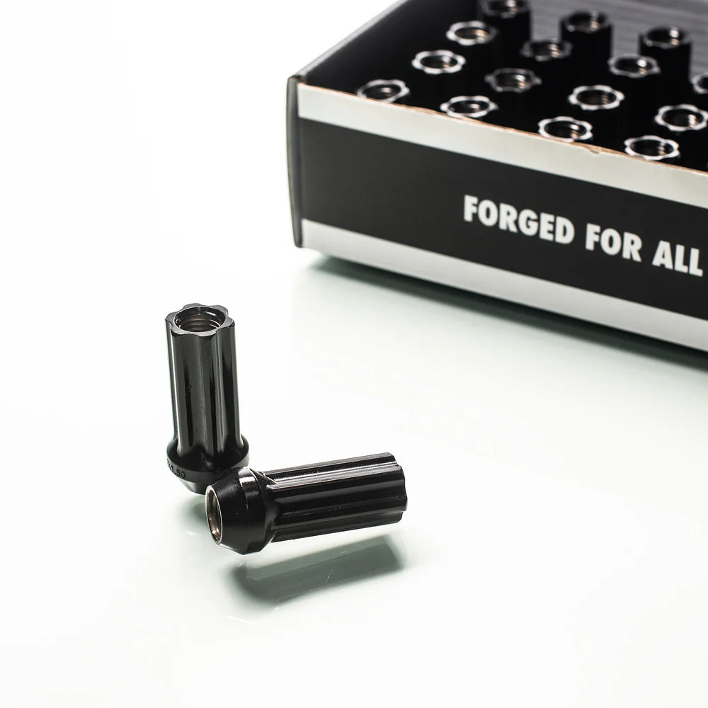 Titan 7 O.W.L. Steel Race Nuts 50mm Length in Machine Black