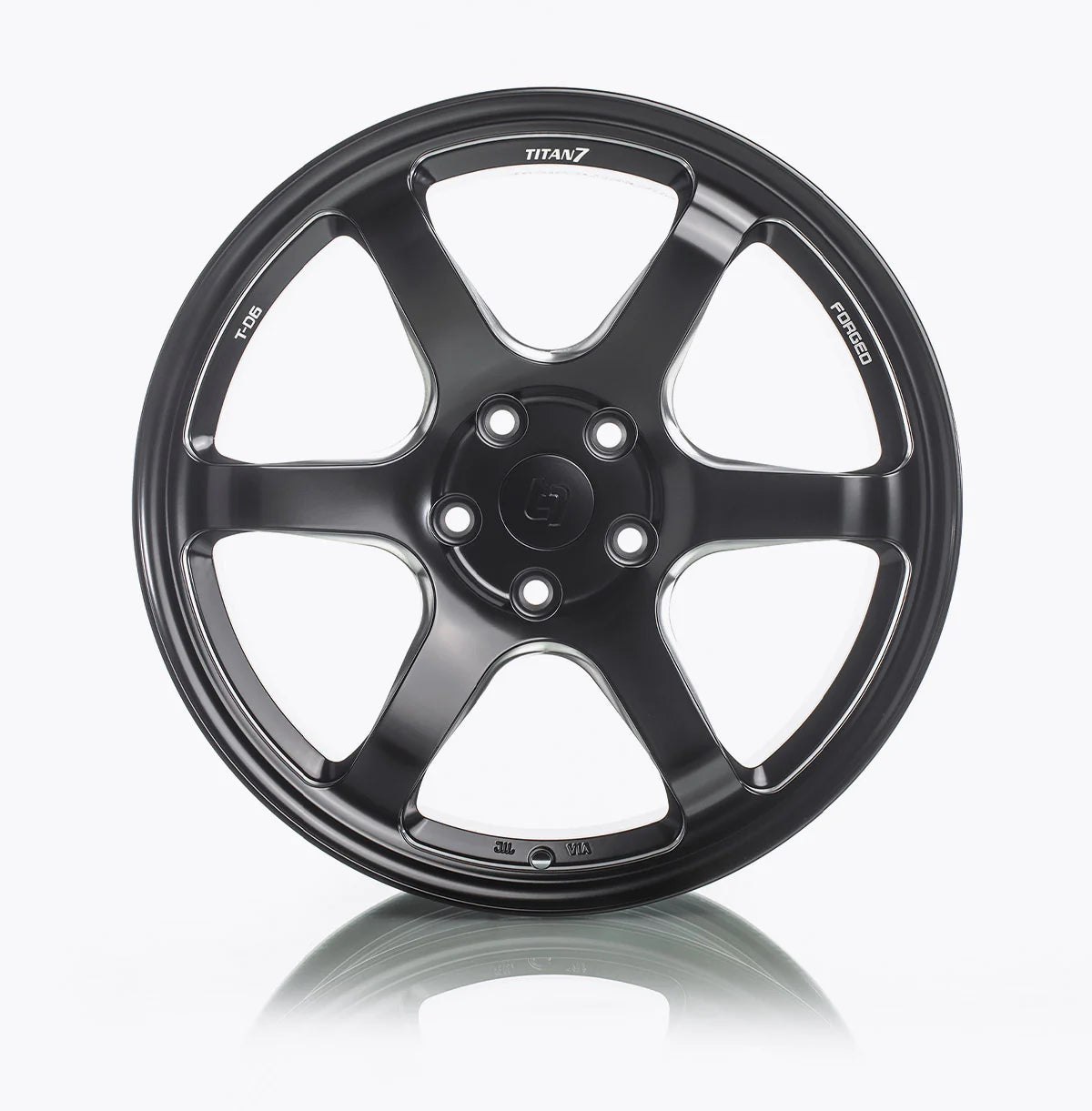 TITAN 7 FORGED ALUMINUM WHEEL T-D6 17x9.5 ET51 73.1 MACHINE BLACK